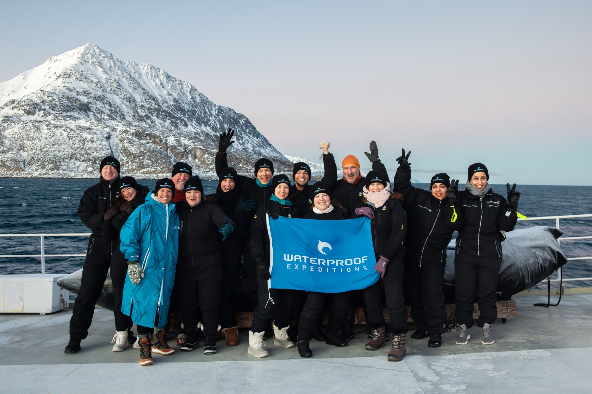 Group photo on board Polarfront Jan. 2025 © Evolumina